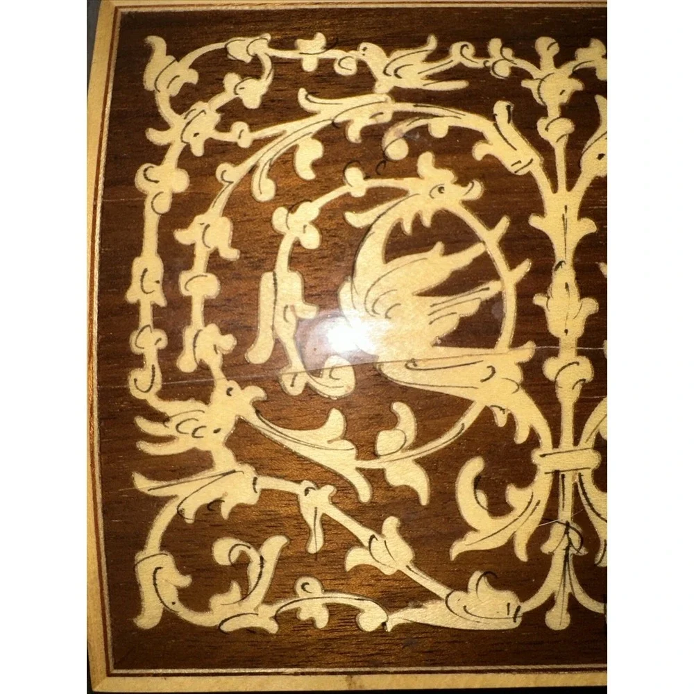 Mapsa Swiss Musical Movement‎ Wooden Trinket Jewelry Box Music Box